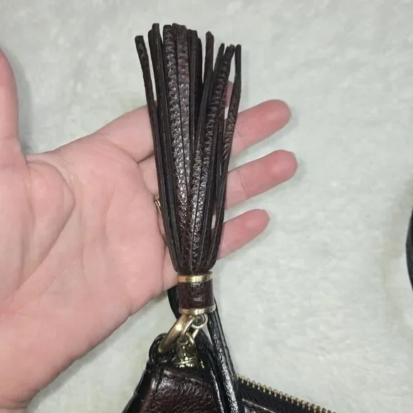 Brahmin Genuine Leather Calf Hair Leopard Print Crossbody Bag croc embossed - Picture 12 of 16